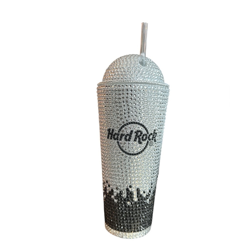 Hard Rock Café Rhinestone Studded Tumbler Straw Limited Ed Collectible Drinkware